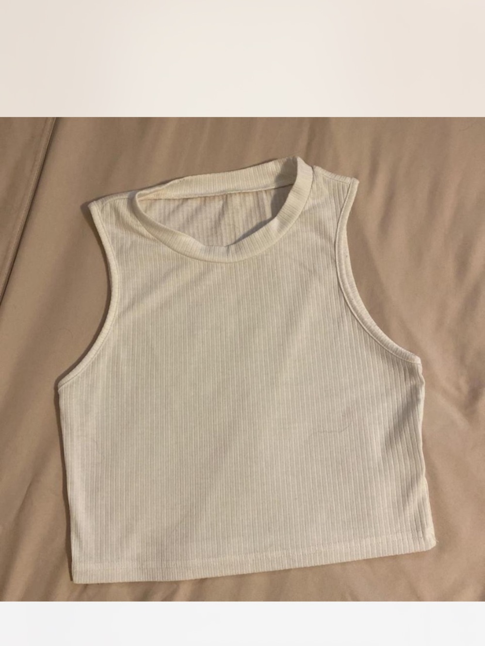 SHEIN White Ribbed Cropped Tank Sz M